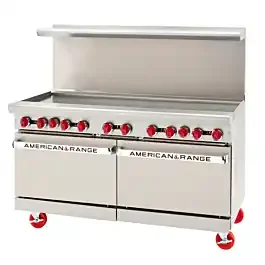 American Range AR-60G-NG 60″ Griddle Heavy-Duty Restaurant Range with 2 Ovens – Natural Gas 170,000 BTU
