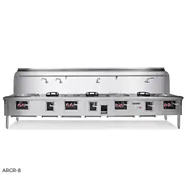American Range ARCR-5-NG 142″ 5 Burner Chinese Pork Roaster Range – Natural Gas 555,000 BTU