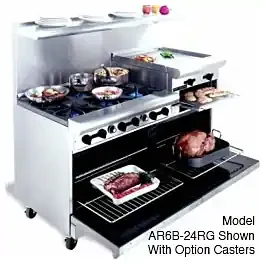 American Range ARGF4B-36RG, 60 inch Commercial Range with Green Flame Pilotless Ignition
