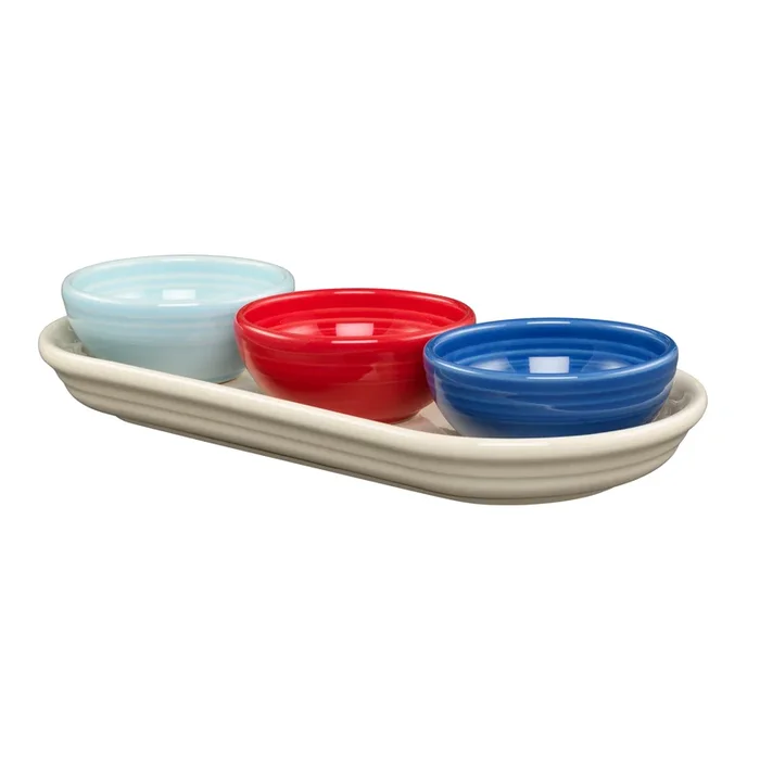 Americana Mixed Colors 4-Piece Condiment Set