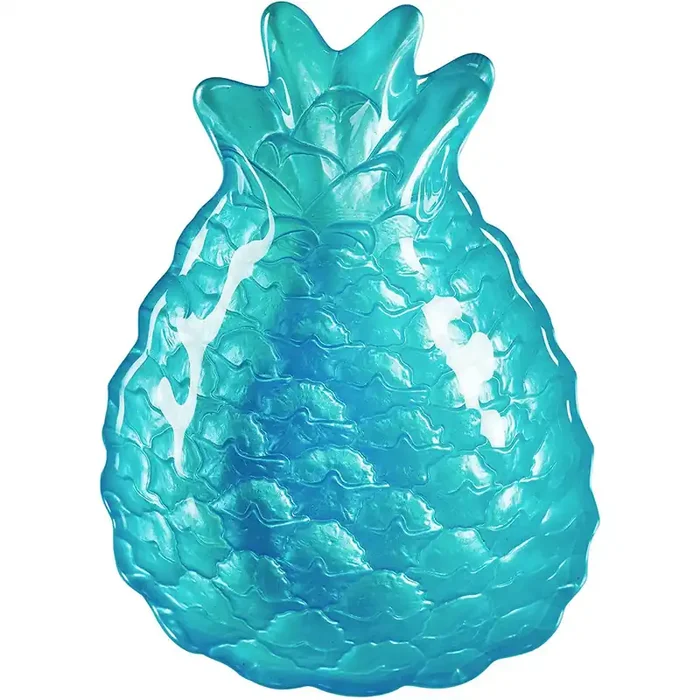 Amici Home Maui Pineapple Plate Lagoon Aqua