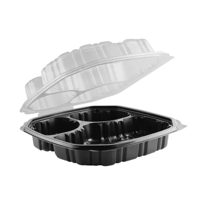 Anchor Packaging 4651033 Black 3-Comp Container with Lid – 120 / CS