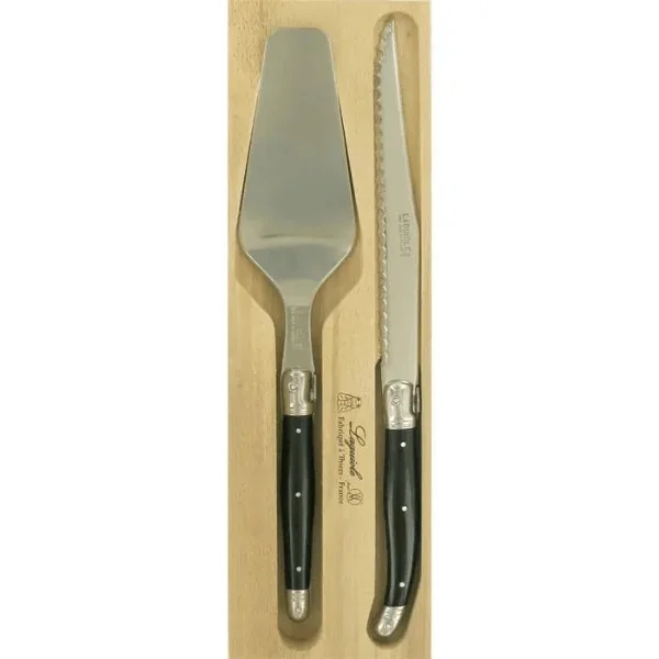 Andre Verdier Laguiole Cake Server Set Black