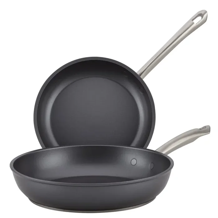 Anolon Accolade Forged Hard-Anodized Precision Forge Skillet Twin Pack, Moonstone