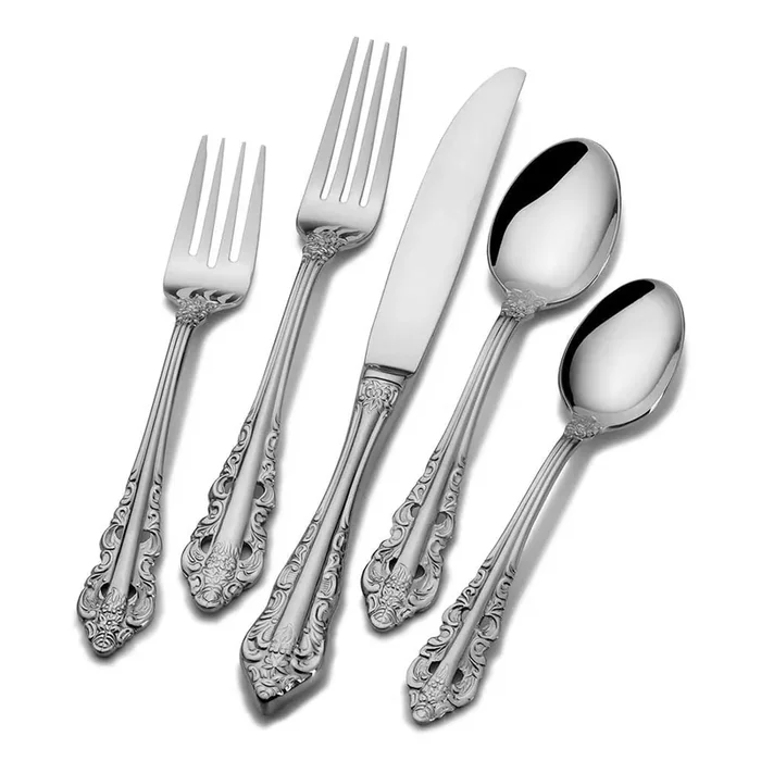 Antique Baroque 65 Piece Flatware Set, Service for 12