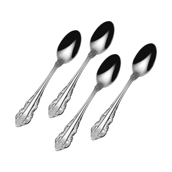 Antique Baroque Set of 4 Coffee Spoons