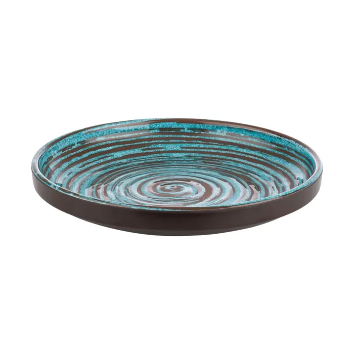 APS Germany APS 85203 Brown/Blue 9 in High Rim Melamine Plate – 6 / CS