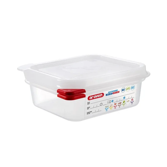 Araven 03023 Translucent 1/6 Size Food Container with Lid