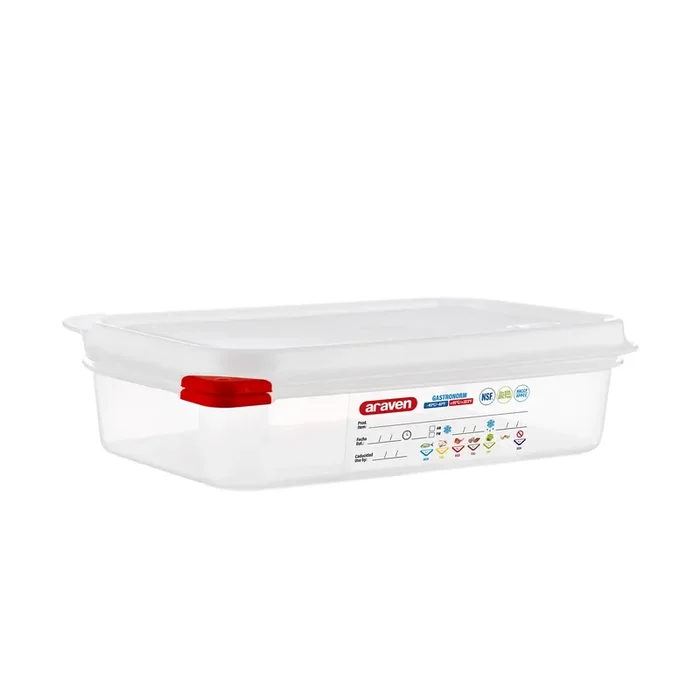 Araven 03026 Translucent 1/4 Size x 2.5″D Airtight Container