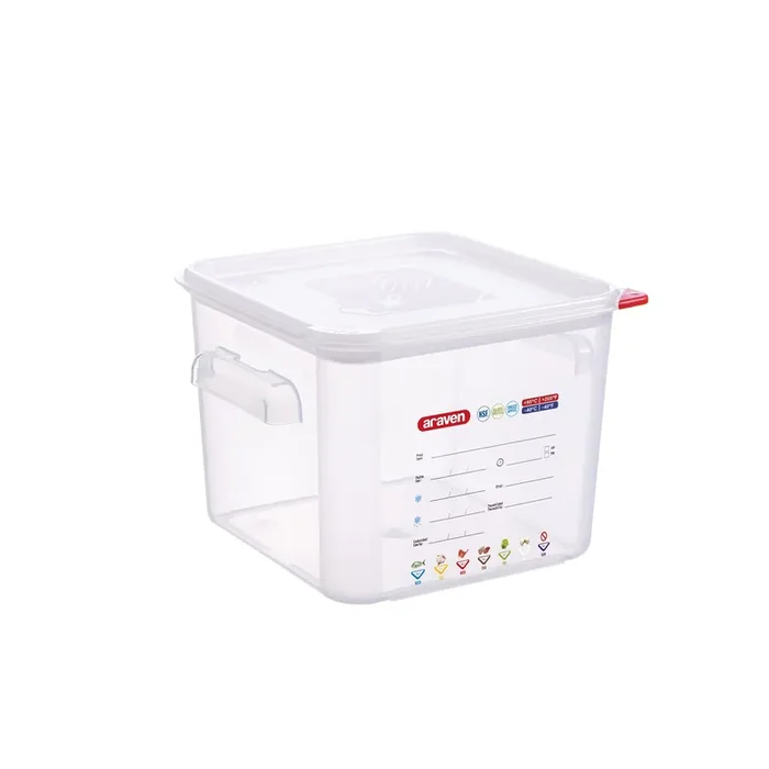 Araven 11853 Clear Polypropylene 6.3 quart Square Storage Container