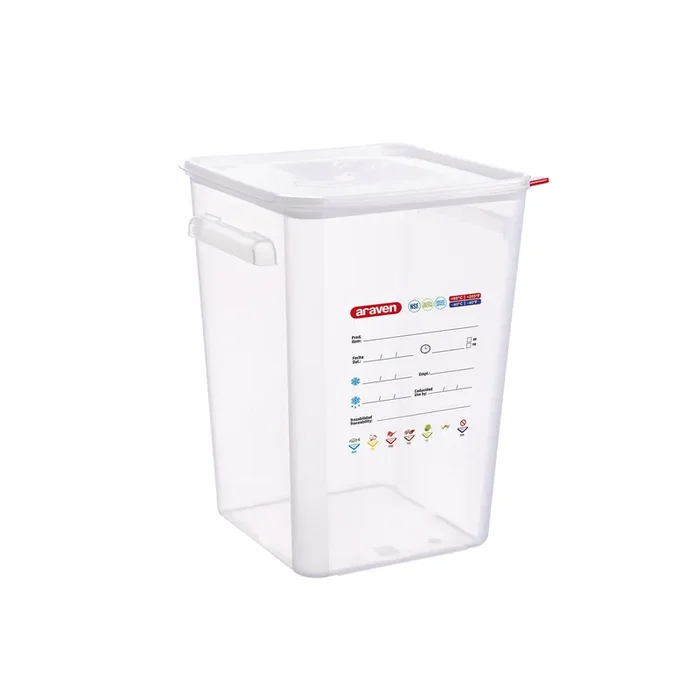 Araven 11857 Clear Polypropylene 23.2 quart Square Storage Container