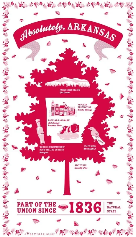 Arkansas State Tea Towel