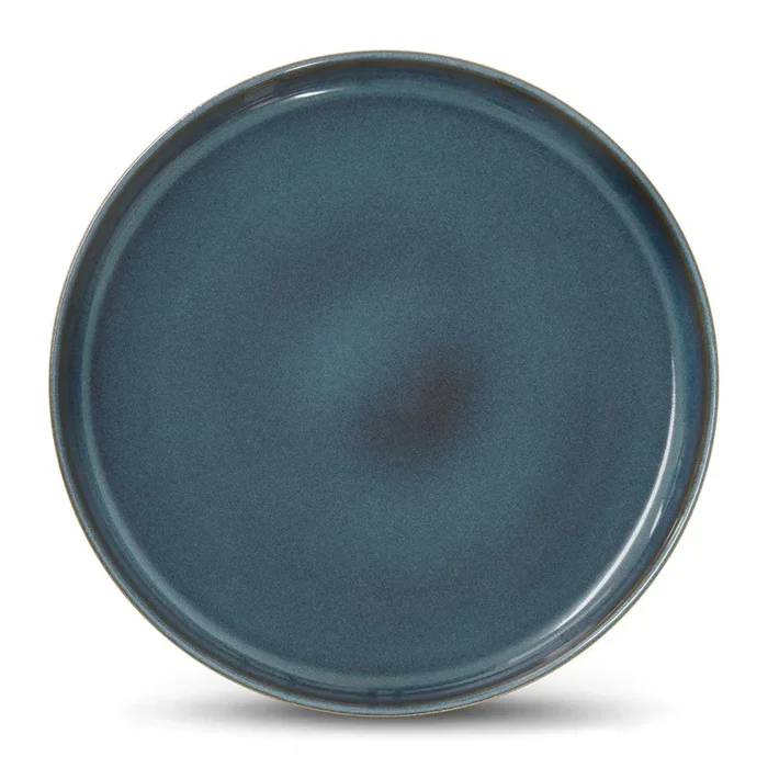 Assiette de présentation en grès bleu avec rebord 33cm
