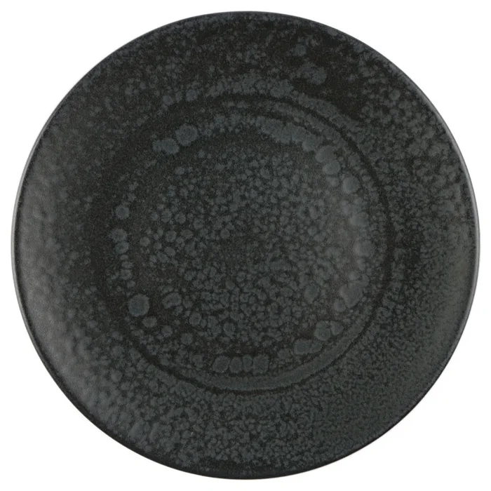 Assiette de présentation en grès martelé Noir 33 cm – Mesa Ceramics