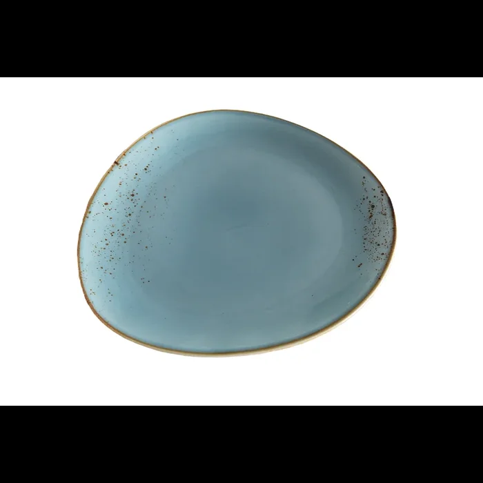 Assiette triangulaire Terra bleu pâle 11,25 po