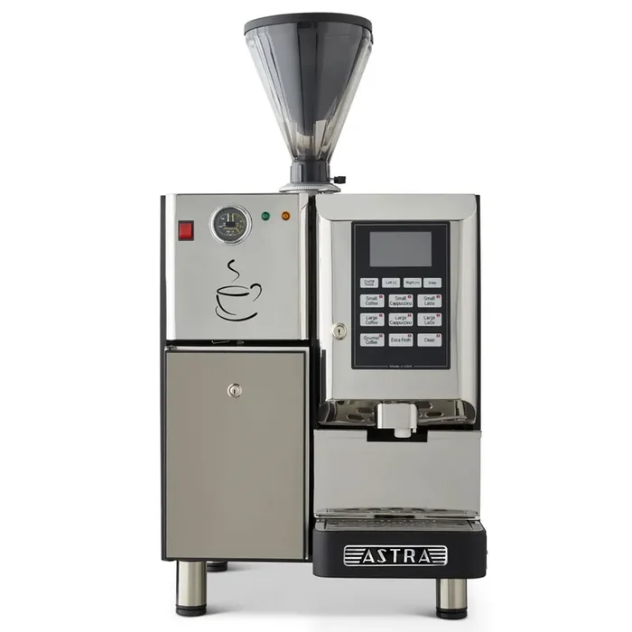 Astra SM-111-1 110V Single Hopper Espresso Machine with Refrigerator