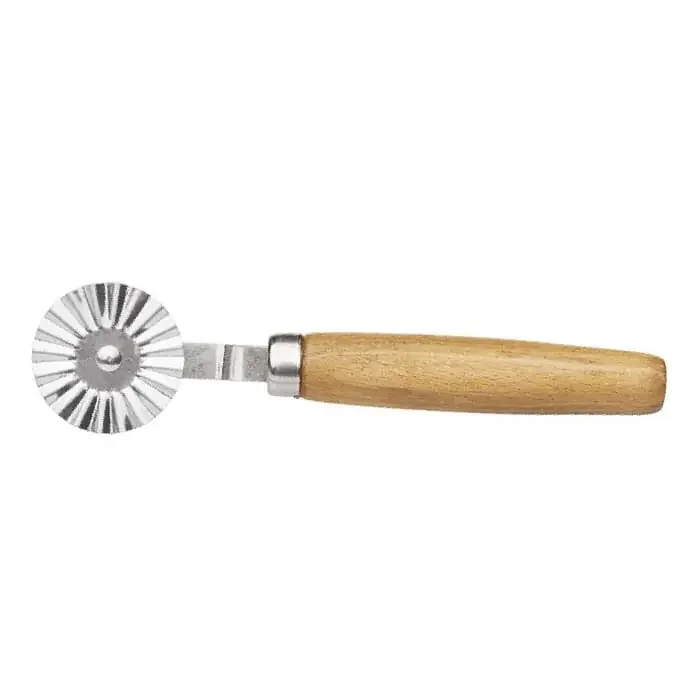 Ateco 1397 Stainless Steel Fluted Pastry Wheel with Wood Handle