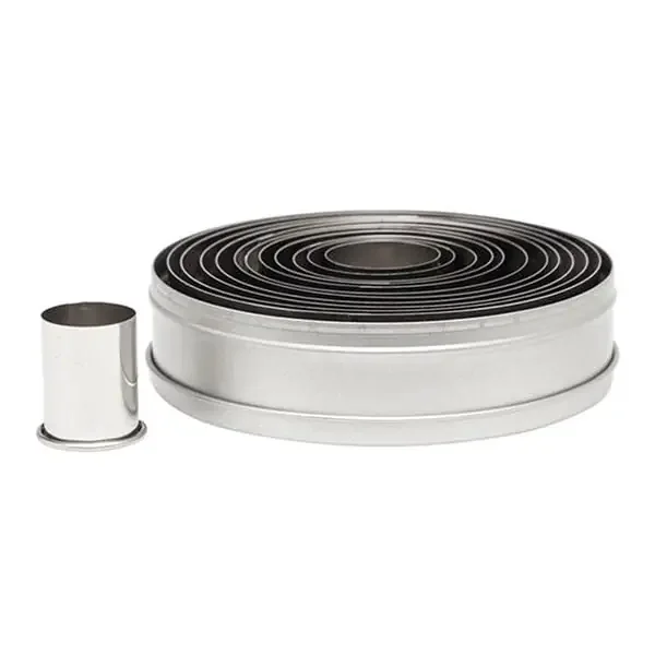 Ateco 5457 Stainless Plain Edge Round Cutter Set – 12 / ST