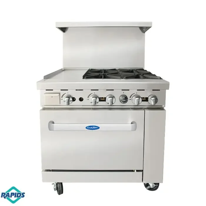Atosa AGR-12G4B 4-Burner Gas Range with BONUS 12″ Griddle