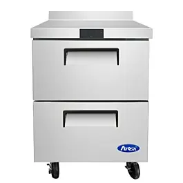 Atosa MGF8423GR 27″ One Section 2 Drawer Worktop Refrigerator with Backsplash