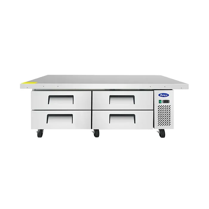 Atosa MGF8454GR S/S 4-Door 12.1 Cu Ft Refrigerated Chef Base