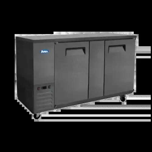 Atosa SBB69GRAUS2 68″ W Black 2-Section Solid Door Back Bar Cooler – 115 Volts, 18.6 Cu. Ft., R290