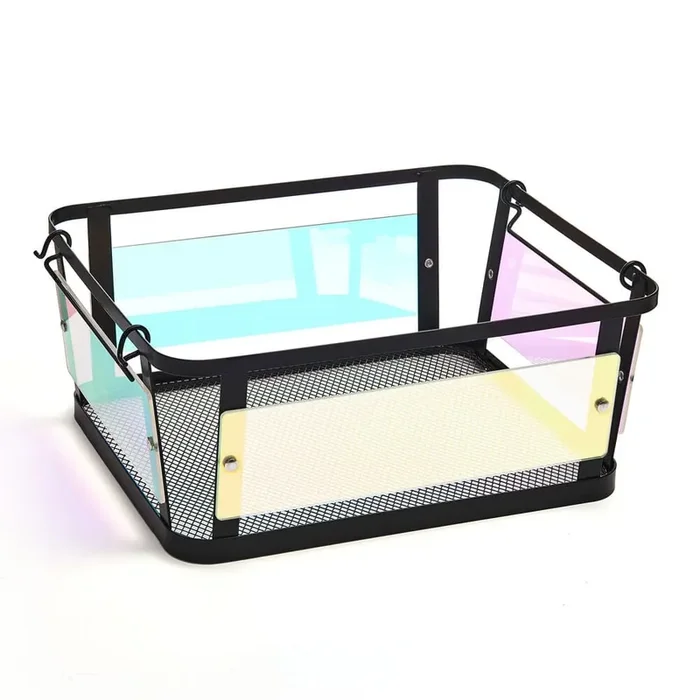 Ava Iridescent Stackable Storage Basket