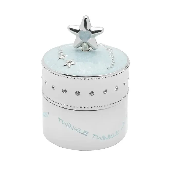 Baby Blue Star Nickelplate Trinket Music Box