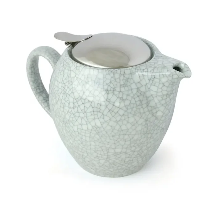 Bee House Round Ceramic Teapot, Crackle Blue