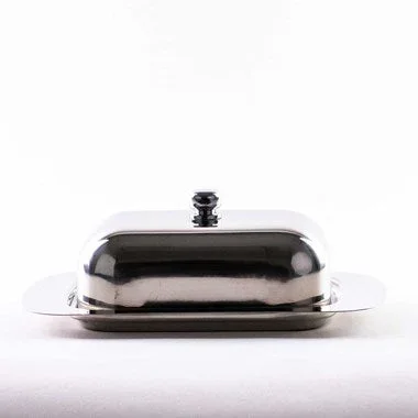Beurrier en inox avec couvercle