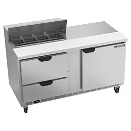 Beverage-Air SPED60HC-08-2 60″ 1 Door 2 Drawer Refrigerated Sandwich Prep Table