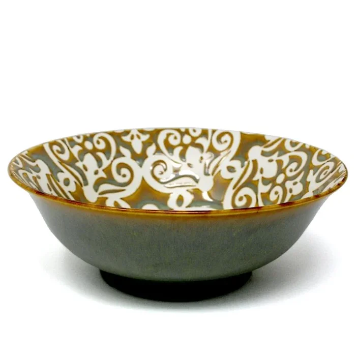 BIA Damask Footed Serving Bowl, 20.5cm