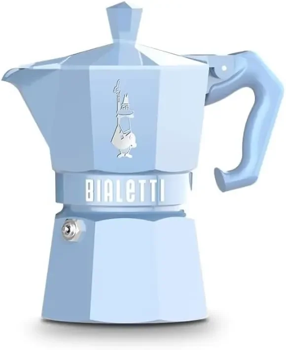 Bialetti Moka Exclusive Stovetop Espresso Maker 3 Cups – Light Blue