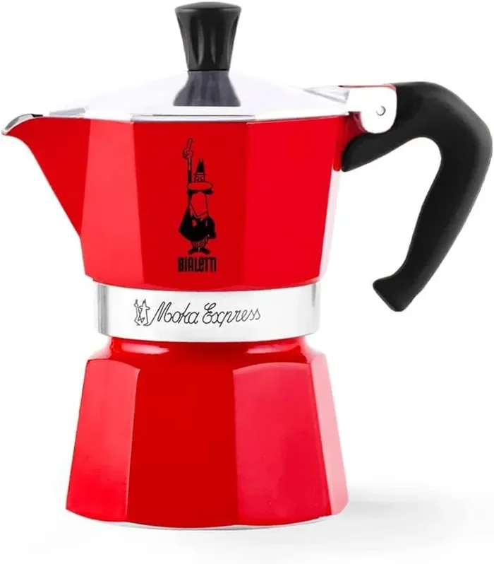 Bialetti Moka Express Stovetop Espresso Maker 3 Cups – Red