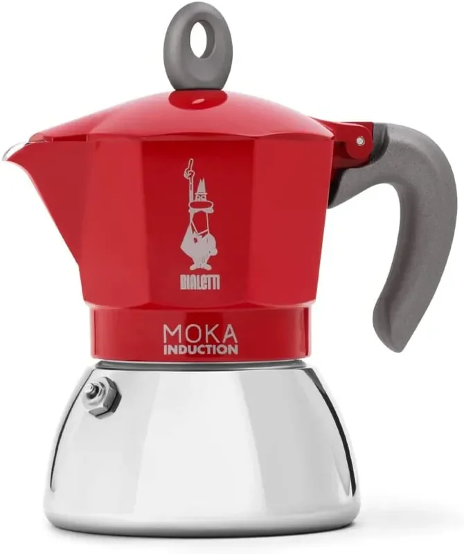 Bialetti Moka Induction Stovetop Espresso Maker 4 Cups – Red