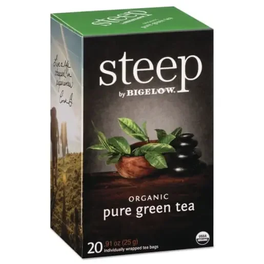 Bigelow BTC17703 Steep Tea, Pure Green, 0.91 Oz Tea Bag, 20/box