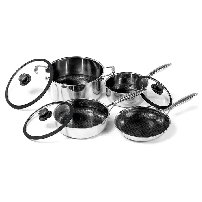 Black Cube Hybrid Quick Release 7 Piece Set, Stainless/Nonstick Cookware