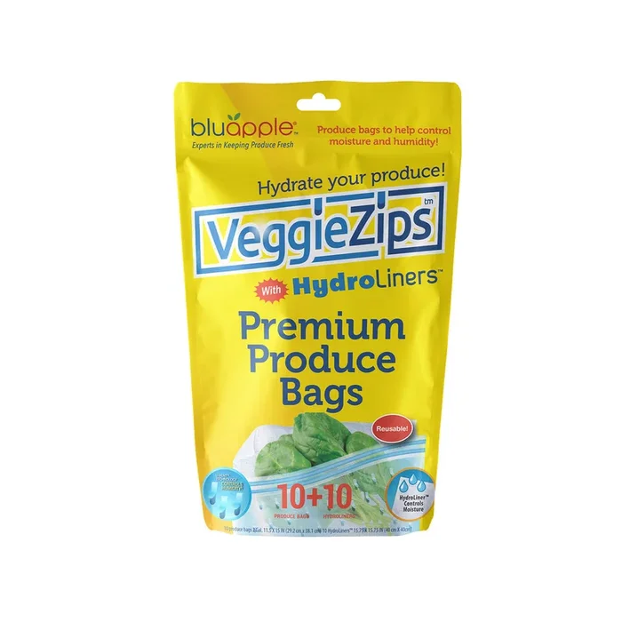 Bluapple VeggieZips™ with HydroLiners™, 10-Pack