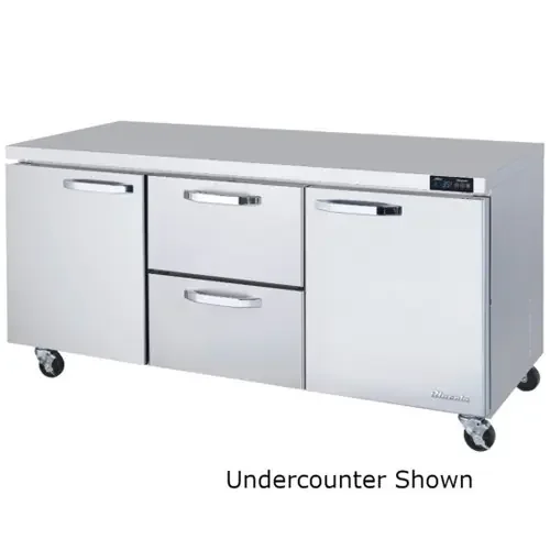 Blue Air BLUR72-D2M-WT-HC – 72″W – 2 Drawers(M) 2 Doors All Stainless Worktop Refrigerator – 20 Cu/Ft. – R-290