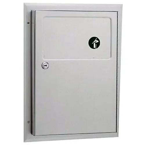Bobrick B-354 Stainless Partition Mounted Sanitary Napkin Disposal