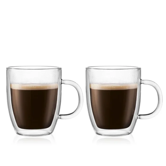 BODUM Bistro Double Wall Mug – Set/2, 10 oz