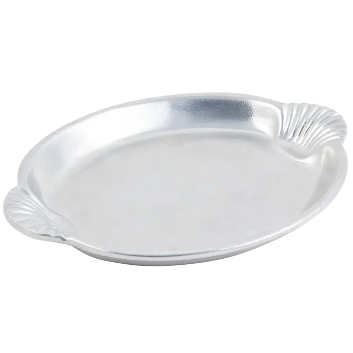 Bon Chef 2073 PEWTER Aluminum Rectangular Platter with Shell Handles