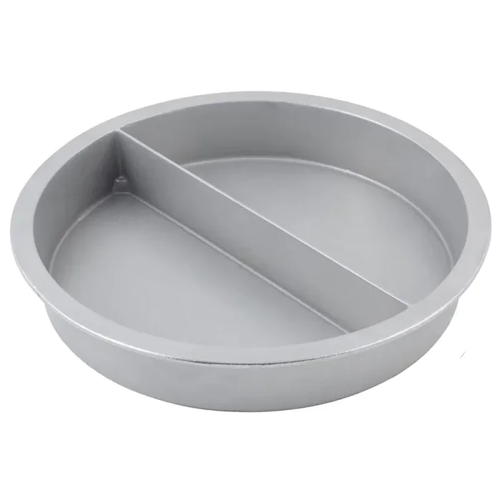 Bon Chef 5074 PEWTER Aluminum Round 8 Qt. Divided Food Pan