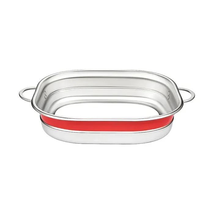 Bon Chef 72004-BL-R S/S Red 15 x 11 Bottomless Round Food Pan Ring