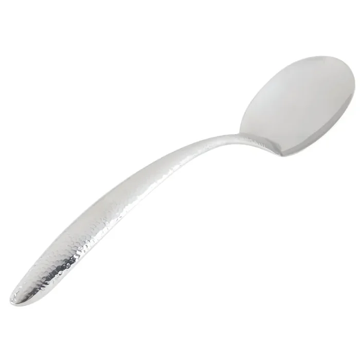 Bon Chef 9457HF Hammered Stainless 13.5″ Solid Serving Spoon
