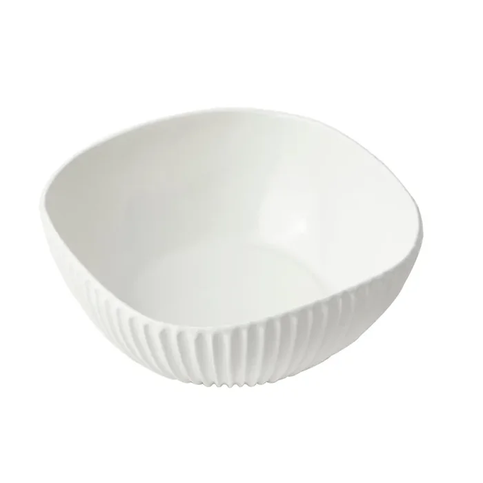 Bon Chef 9913 WHITE Sandstone 10″ Square x 4″H Ribbed Bowl