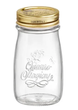 Bouteille en verre avec couvercle doré 200ml – Trudeau