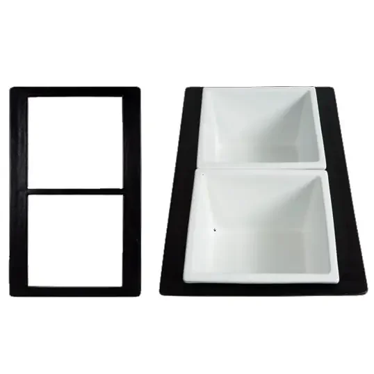 Bugambilia T0B2BB Single Tile System w/ 2 Square Openings, Black