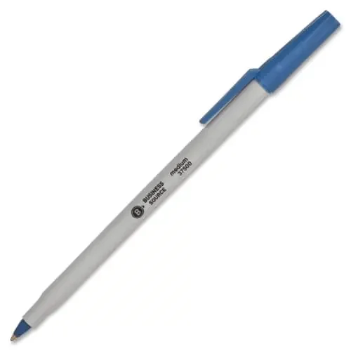 Business Source BSN37500 Blue Ballpoint Stick Pen – Dozen