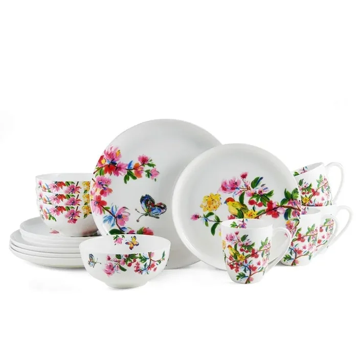 Butterfly Garden 16 Piece Dinnerware Set, Service for 4